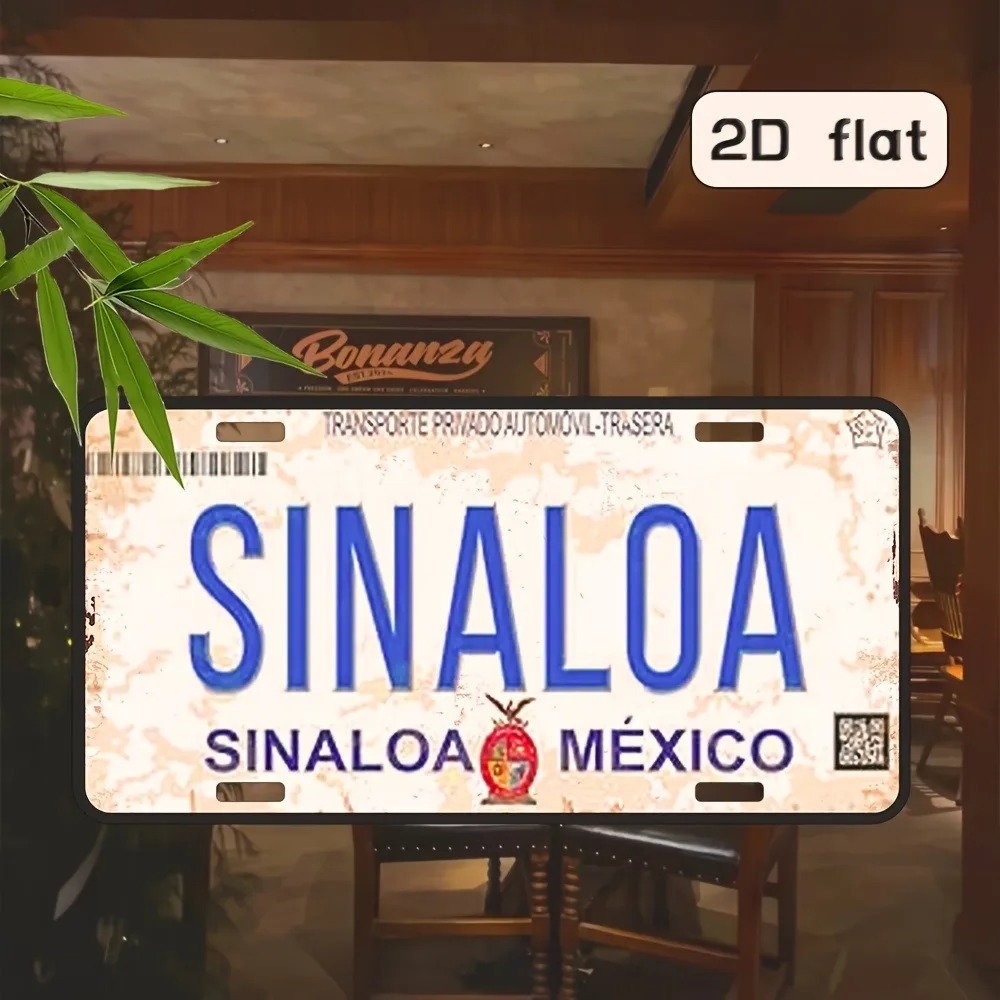Home Bar Cafe - Maßgefertigte 2D Flache Sinaloa Mexiko Metall-Wanddekoration,