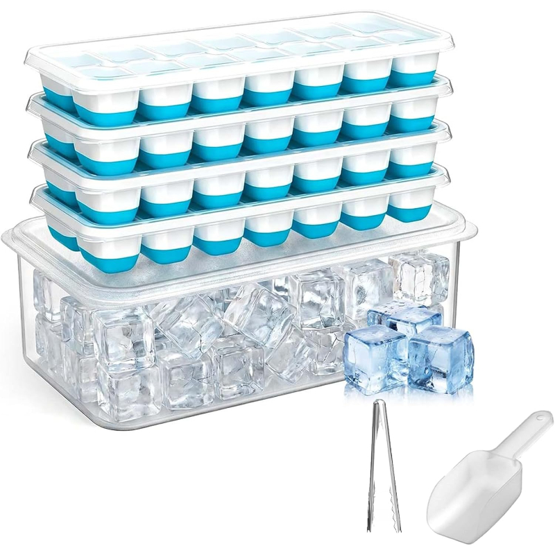 Ice Pick Pick - Eiswürfelformen mit Aufbewahrungsbehälter & Schaufel, 4er-Pack