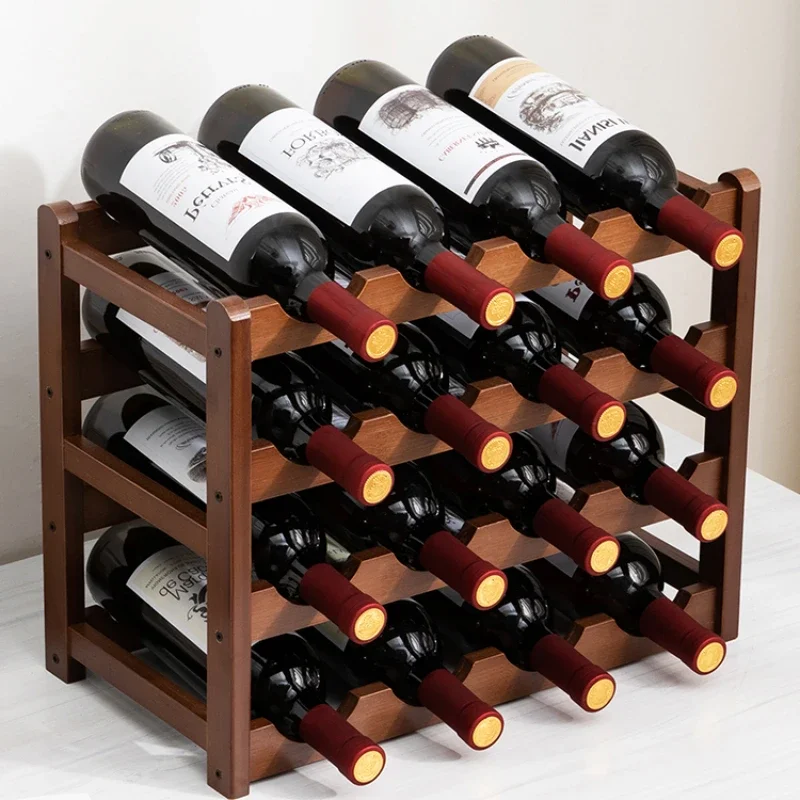 Home Bar Setup - Rotweinregal Dekoration Haushalts-Gitter-Weinpräsentationsregal Tisch Kreatives Weinflaschenregal