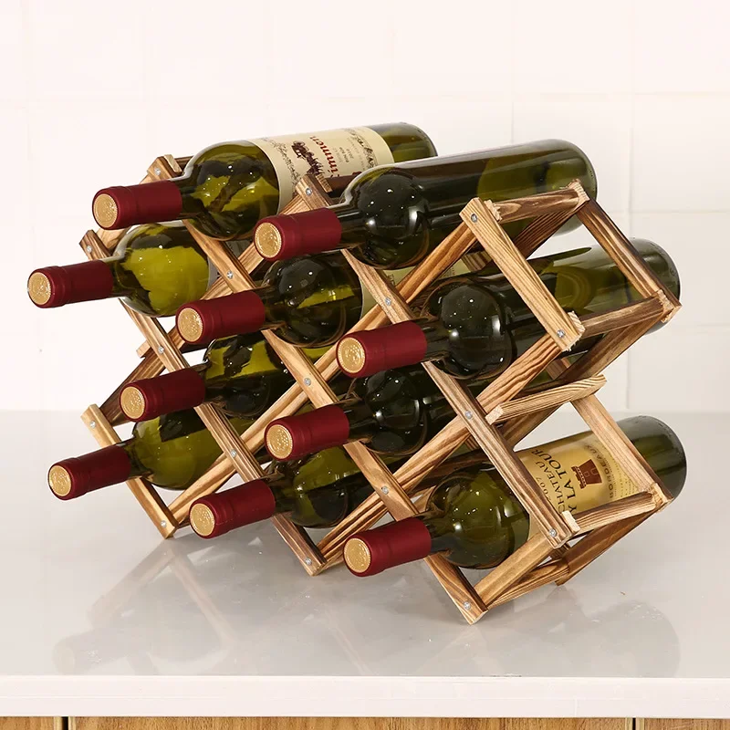 Home Bar Setup - Zusammenklappbare Weinregale aus Holz, Flaschenschrank, Ständer,