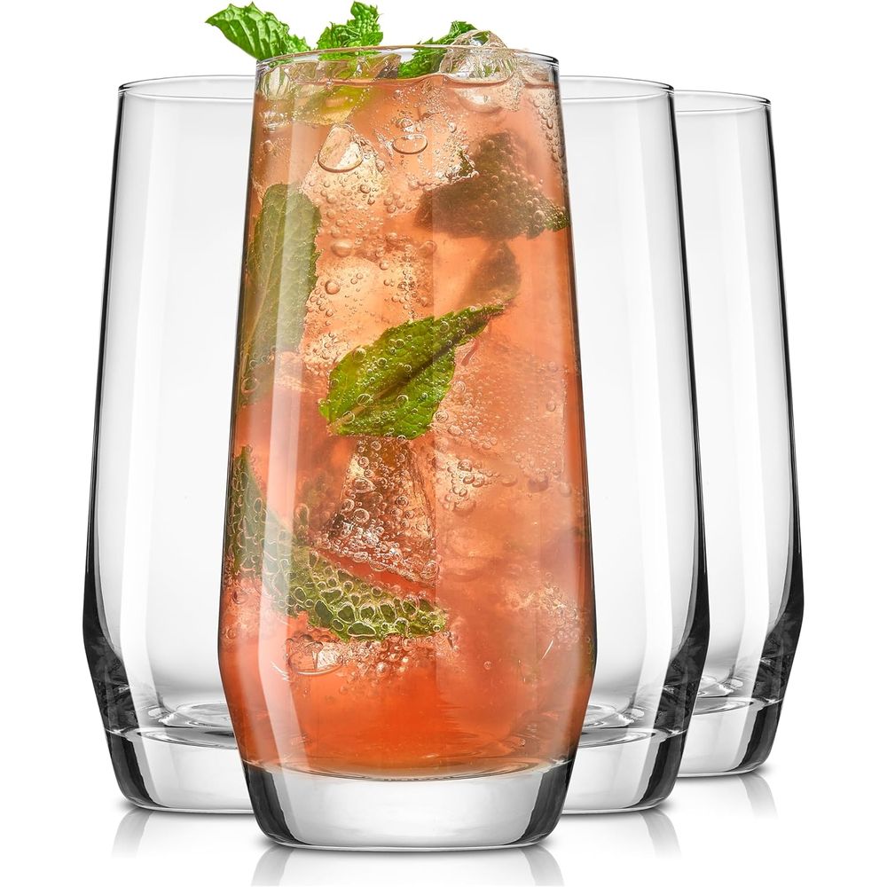 Highball Glass Set - 18,5 oz Highball-Gläser-Set, 4-teiliges Set hoher