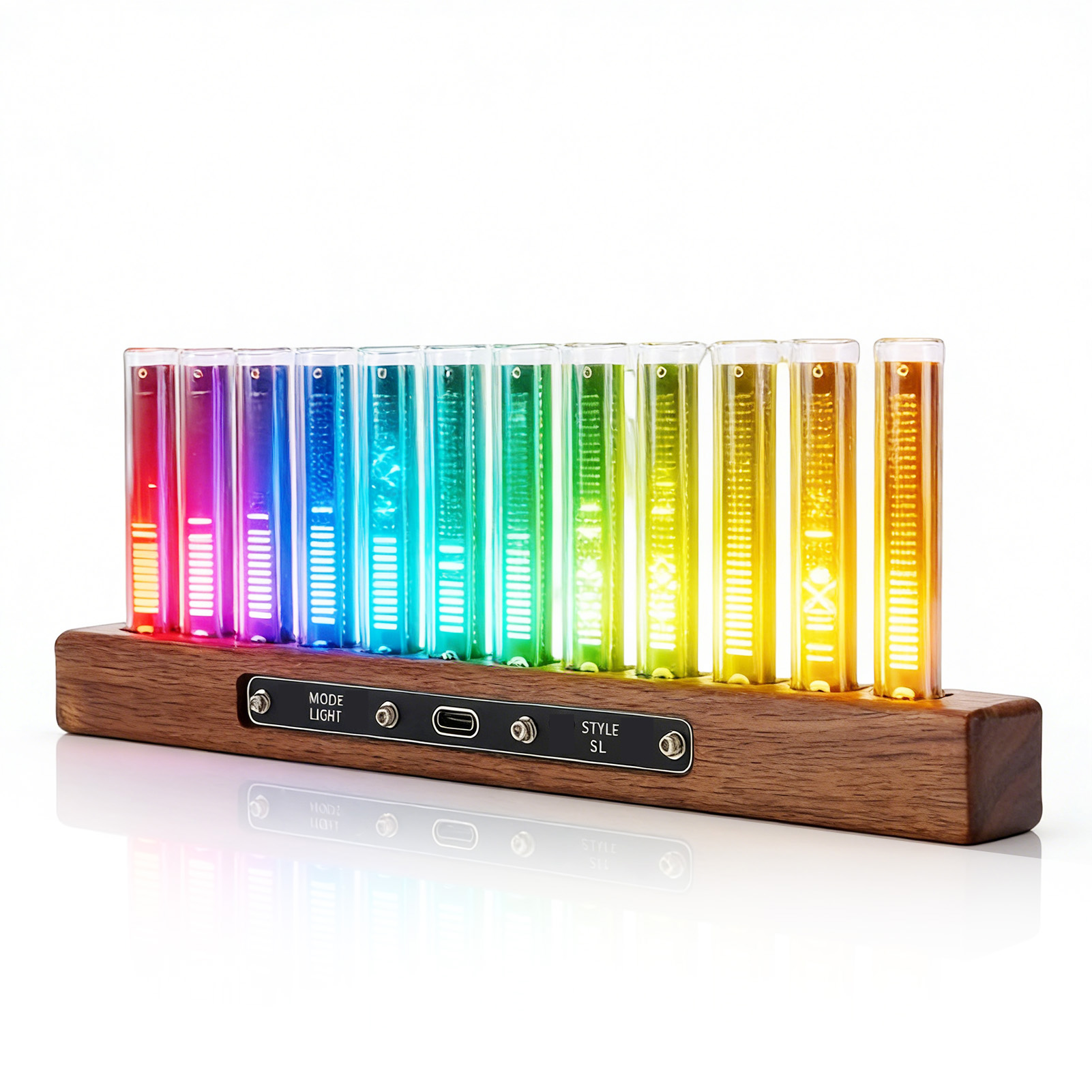 Home Bar Setup - LED-Musik-Spektrum-Anzeige Heim-Audio-Analysator Hochempfindliche Musik-Rhythmus-Lichtleiste mit 12
